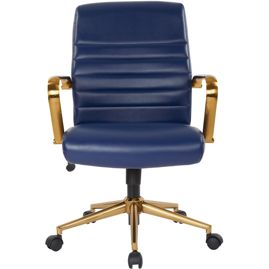 OSP Home Furnishings - Baldwin 5-Pointed Star Faux Leather Office Chair - Navy_0