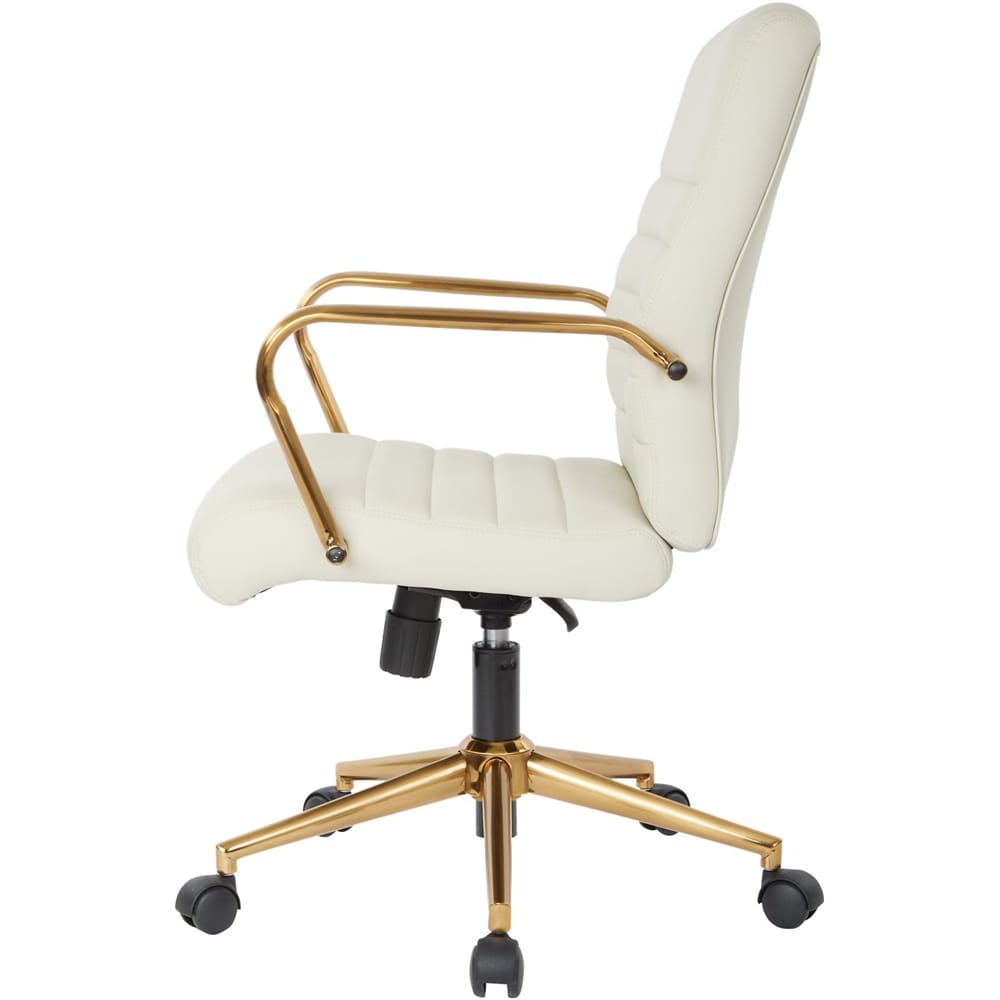 OSP Home Furnishings - Baldwin 5-Pointed Star Faux Leather Office Chair - Cream_1