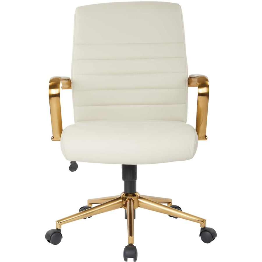 OSP Home Furnishings - Baldwin 5-Pointed Star Faux Leather Office Chair - Cream_0