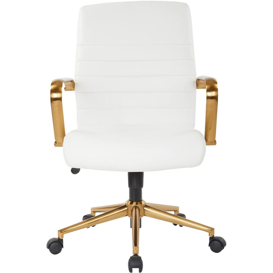 OSP Home Furnishings - Baldwin 5-Pointed Star Faux Leather Office Chair - White_0