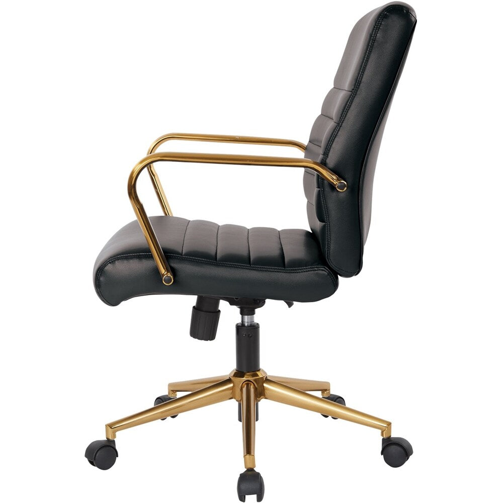 OSP Home Furnishings - Baldwin 5-Pointed Star Faux Leather Office Chair - Black_1