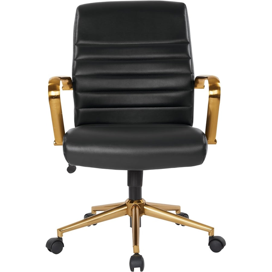 OSP Home Furnishings - Baldwin 5-Pointed Star Faux Leather Office Chair - Black_0