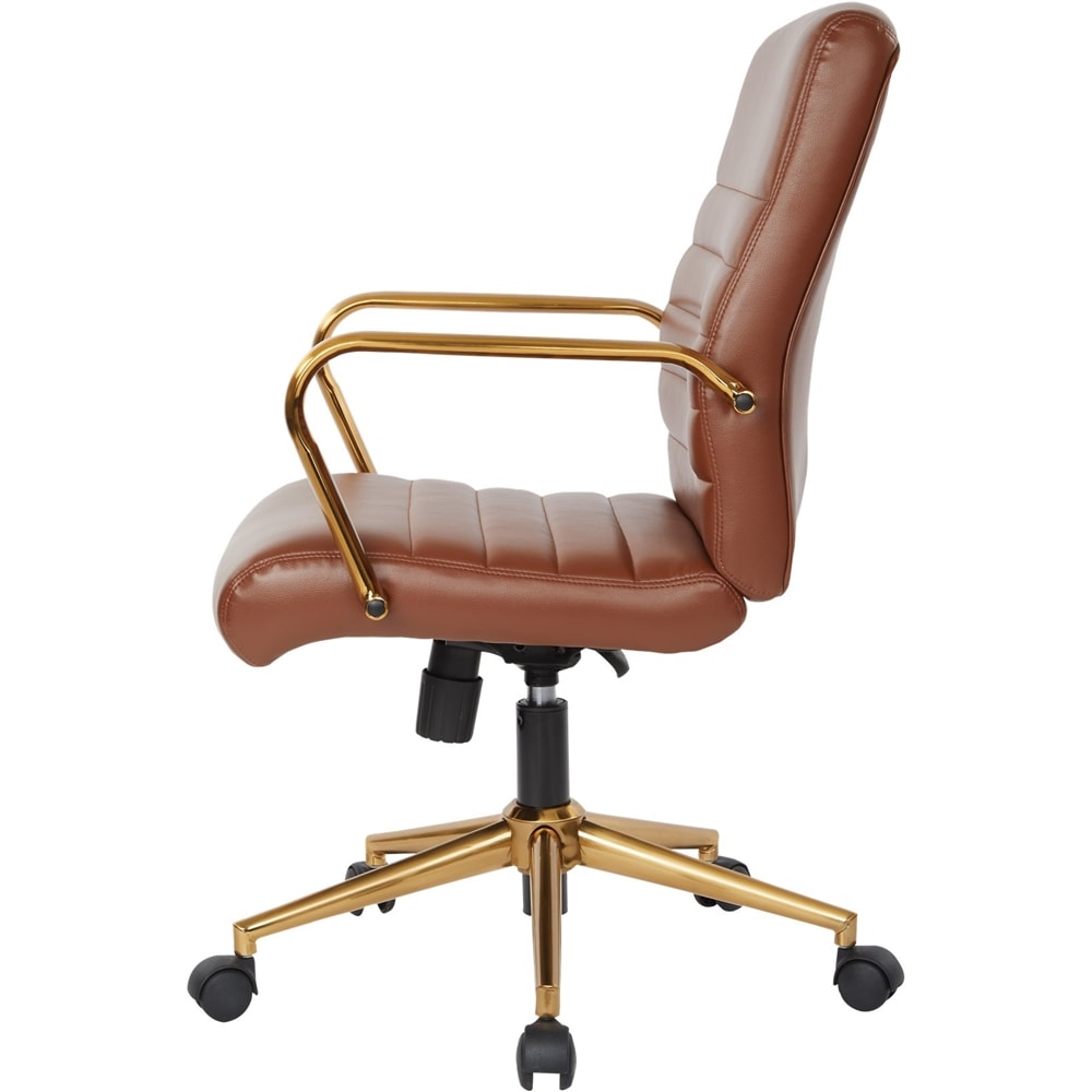 OSP Home Furnishings - Baldwin 5-Pointed Star Faux Leather Office Chair - Saddle_1