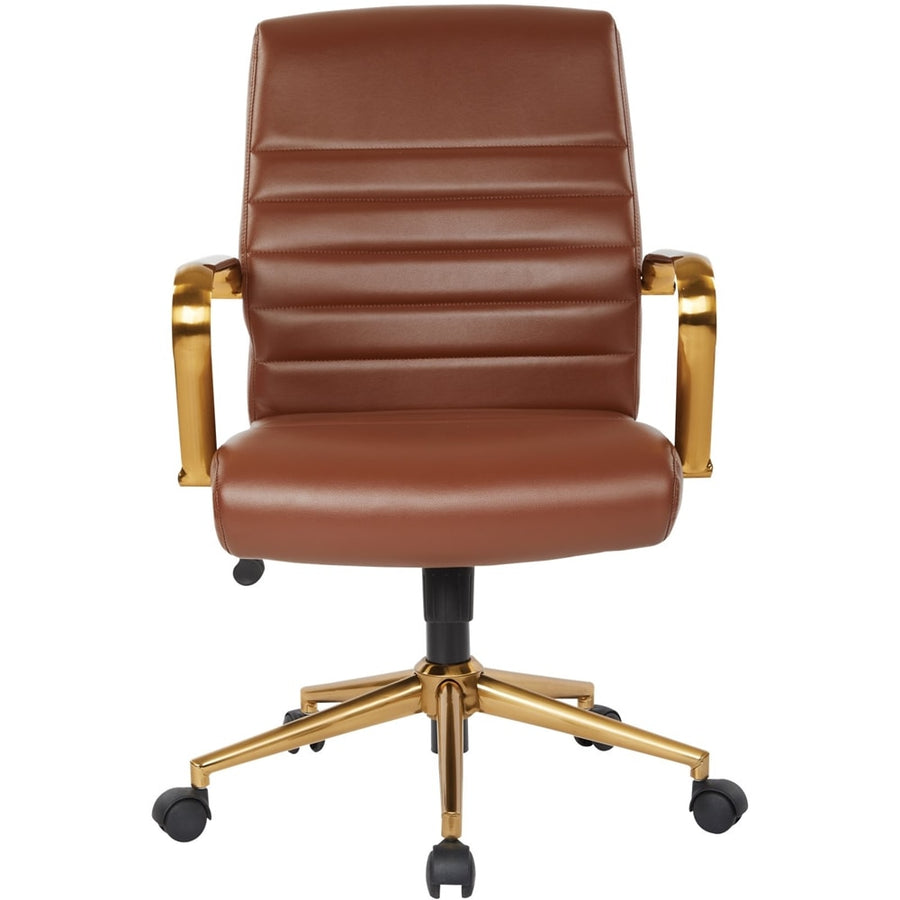 OSP Home Furnishings - Baldwin 5-Pointed Star Faux Leather Office Chair - Saddle_0