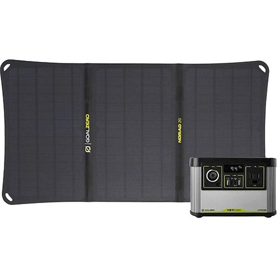 Goal Zero - Portable Solar Panel Kit (20W Nomad Panel & Yeti 200 WH Battery) - Black_0