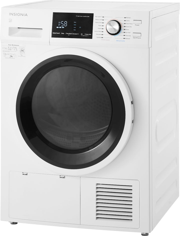 Insignia™ - 4.4 Cu. Ft. 16-Cycle Stackable Electric Dryer with Ventless Drying - White_5