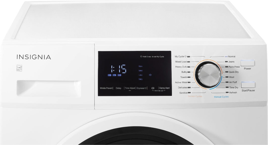Insignia™ - 4.4 Cu. Ft. 16-Cycle Stackable Electric Dryer with Ventless Drying - White_3