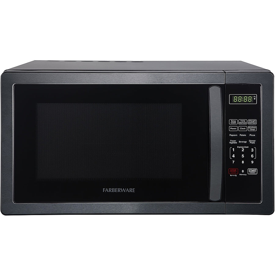 Farberware - Classic 1.1 Cu. Ft. Countertop Microwave Oven - Black stainless steel_0
