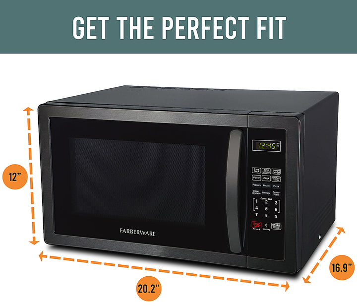 Farberware - Classic 1.1 Cu. Ft. Countertop Microwave Oven - Black stainless steel_2