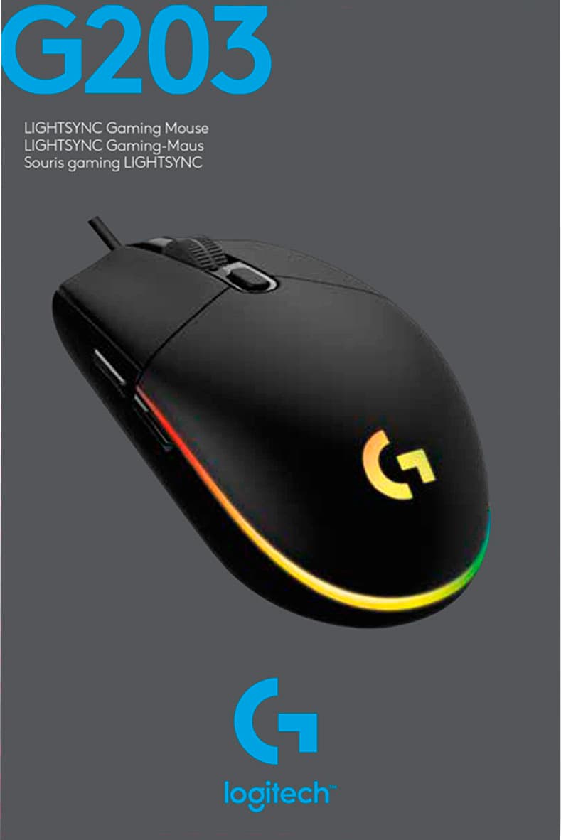 Logitech - G203 LIGHTSYNC Wired Optical Gaming Mouse with 8,000 DPI sensor - Black_1