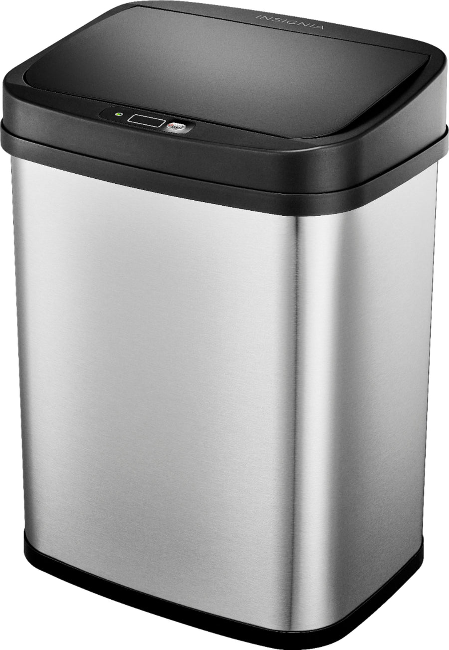 Insignia™ - 3 Gal. Automatic Trash Can - Stainless steel_0