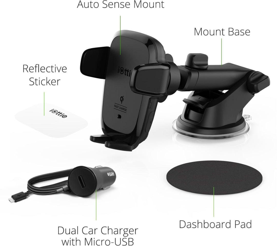 iOttie - AutoSense Wireless Charging Universal Dash/Windshield Mount for Mobile Phones - Black_3