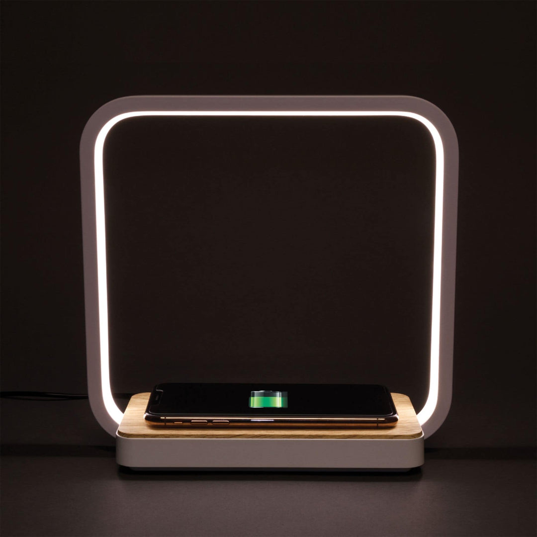 OttLite - Desk Lamp/Night Light with Three Brightness Settings, USB Port & Qi Certified Wireless Charging Pad for iPhone®/Android - White_7