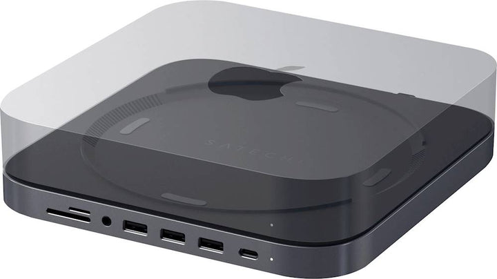 Satechi - Type-C Aluminum Stand and Hub for Apple Mac Mini 2018 - USB-C Data Port, Micro/SD Card Readers, USB 3.0 & Headphone Jack_7