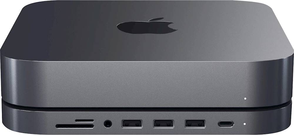 Satechi - Type-C Aluminum Stand and Hub for Apple Mac Mini 2018 - USB-C Data Port, Micro/SD Card Readers, USB 3.0 & Headphone Jack_6
