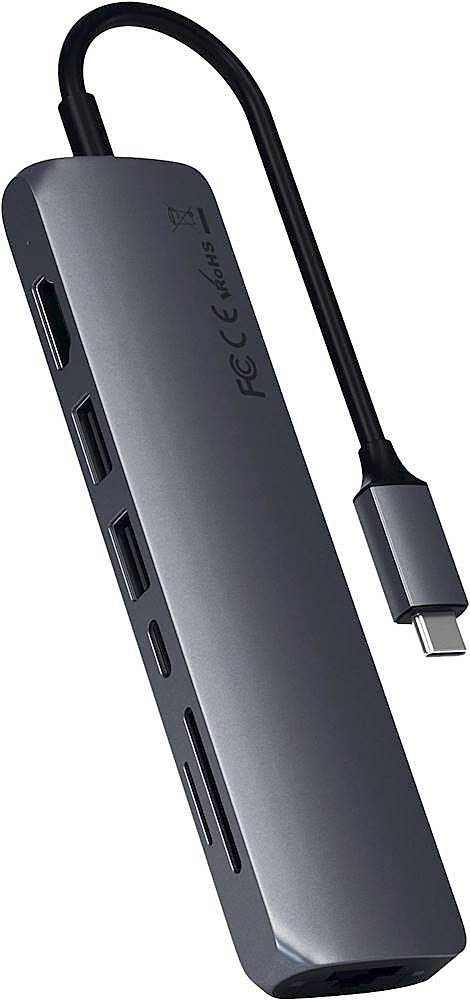 Satechi - USB Type-C Slim 7-in-1 Multiport Adapter with Ethernet - 4K HDMI, Gigabit Ethernet, USB-C PD Charging - Space Gray_5