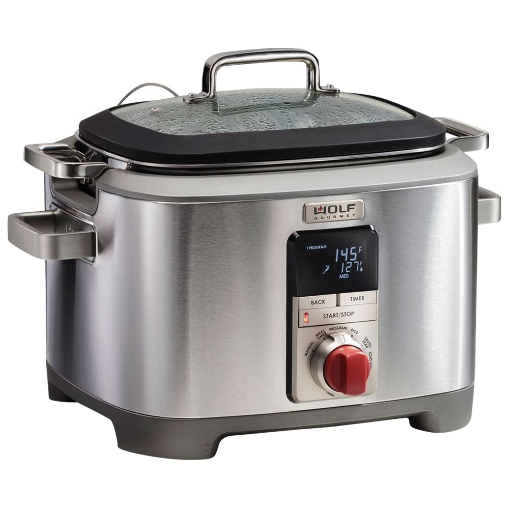 Wolf Gourmet - 7qt Multi Cooker - Stainless Steel/Red Knob_1
