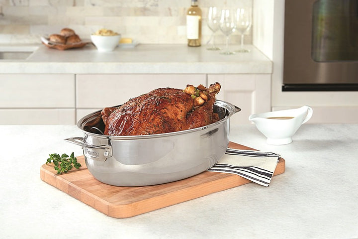 Viking - 3 Ply 3-in-1 Oval Roasting Pan with Lid and Rack - Mirror_5