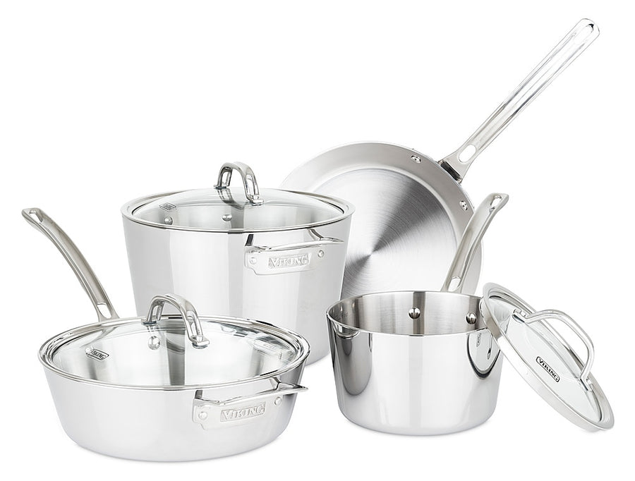 Viking - Contemporary 3 Ply 7-Piece Cookware Set- Mirror - Stainless Steel_0