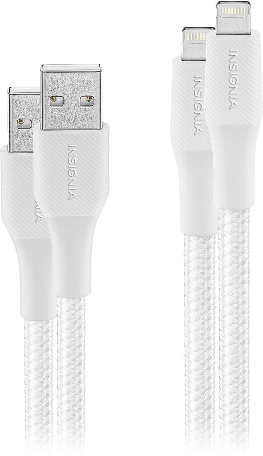 Insignia™ - 10' Lightning to USB Charge-and-Sync Cable (2 pack) - Moon Gray_0
