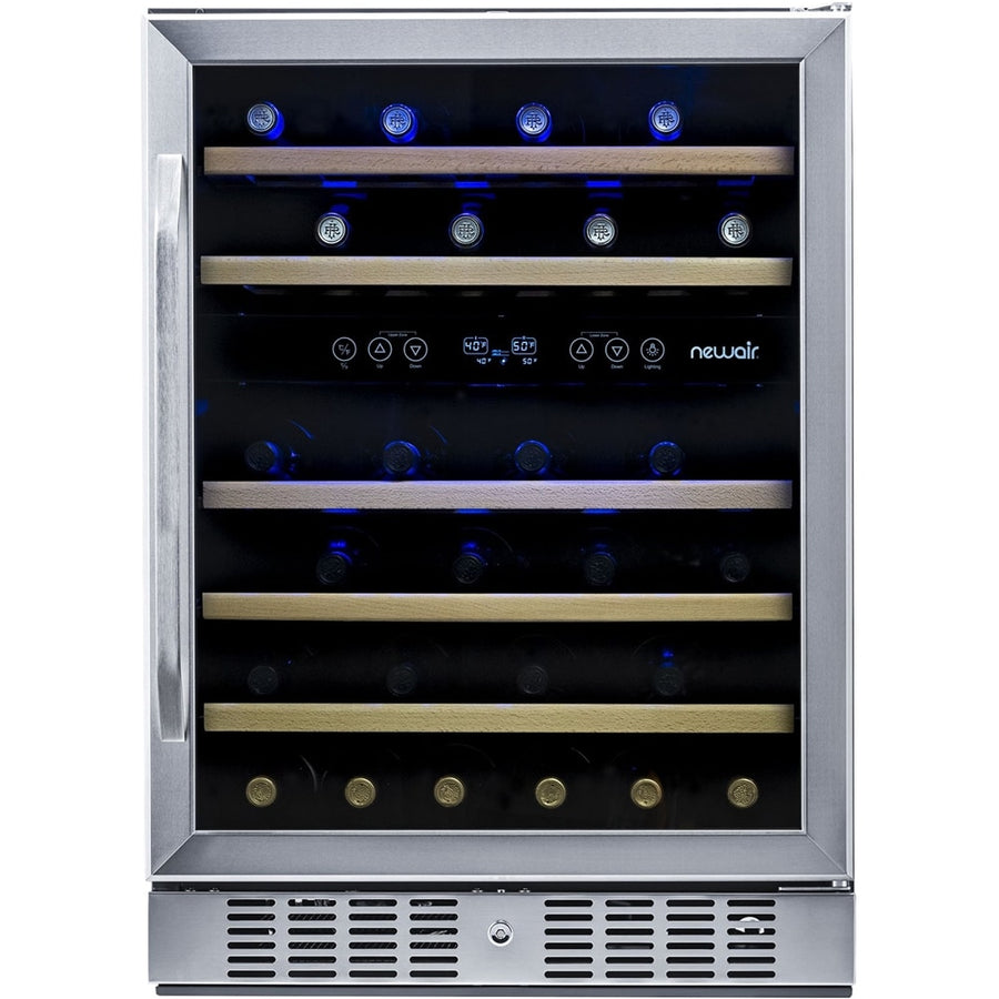 NewAir - 46-Bottle Dual Zone Wine Cooler - Stainless steel_0