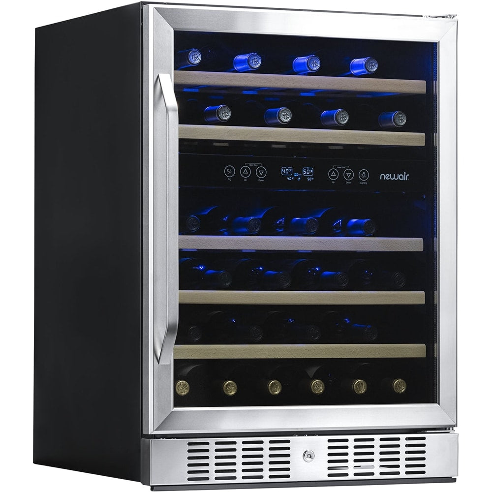 NewAir - 46-Bottle Dual Zone Wine Cooler - Stainless steel_1