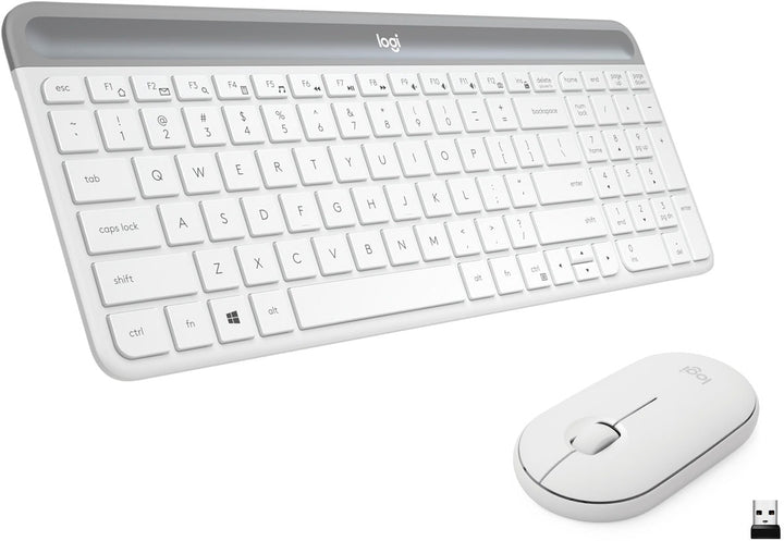 Logitech - MK470 Full-size Wireless Scissor Keyboard and Mouse Bundle with Plug and Play - Off-White_0