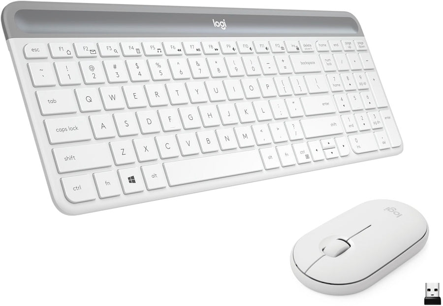 Logitech - MK470 Full-size Wireless Scissor Keyboard and Mouse Bundle with Plug and Play - Off-White_0