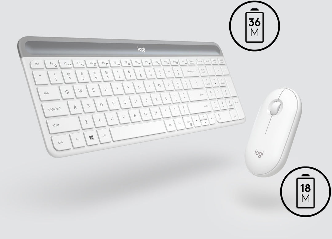 Logitech - MK470 Full-size Wireless Scissor Keyboard and Mouse Bundle with Plug and Play - Off-White_6