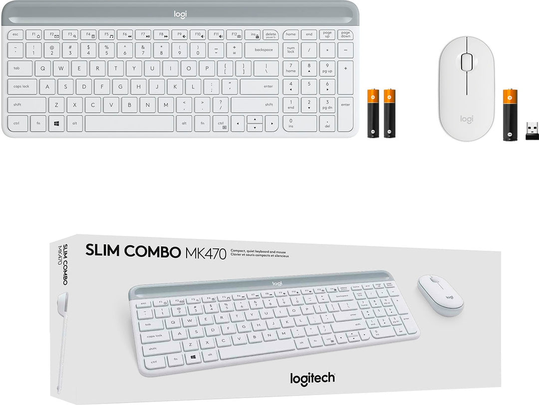 Logitech - MK470 Full-size Wireless Scissor Keyboard and Mouse Bundle with Plug and Play - Off-White_2