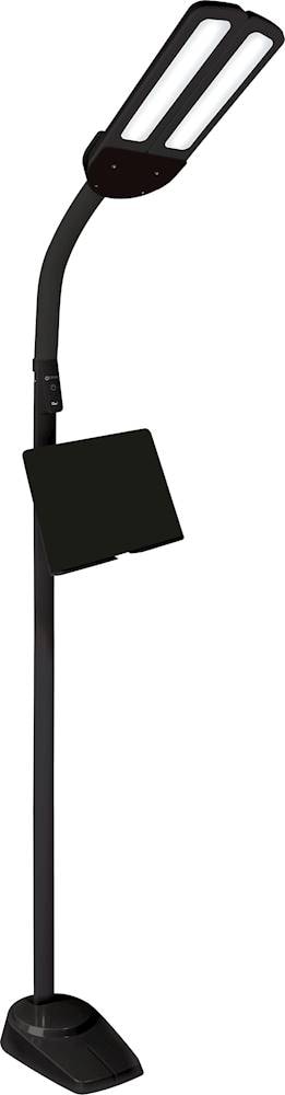 OttLite - Dual Shade LED Floor Lamp with USB Charging Station - Black_0