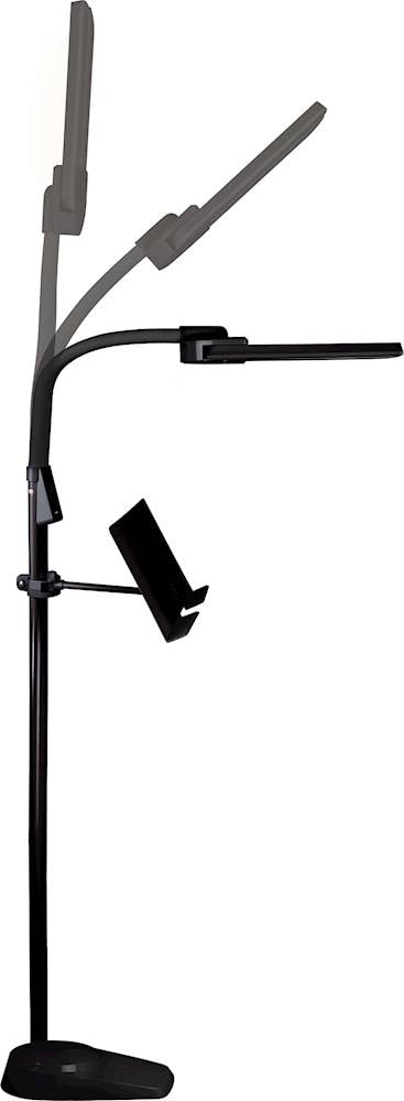 OttLite - Dual Shade LED Floor Lamp with USB Charging Station - Black_1