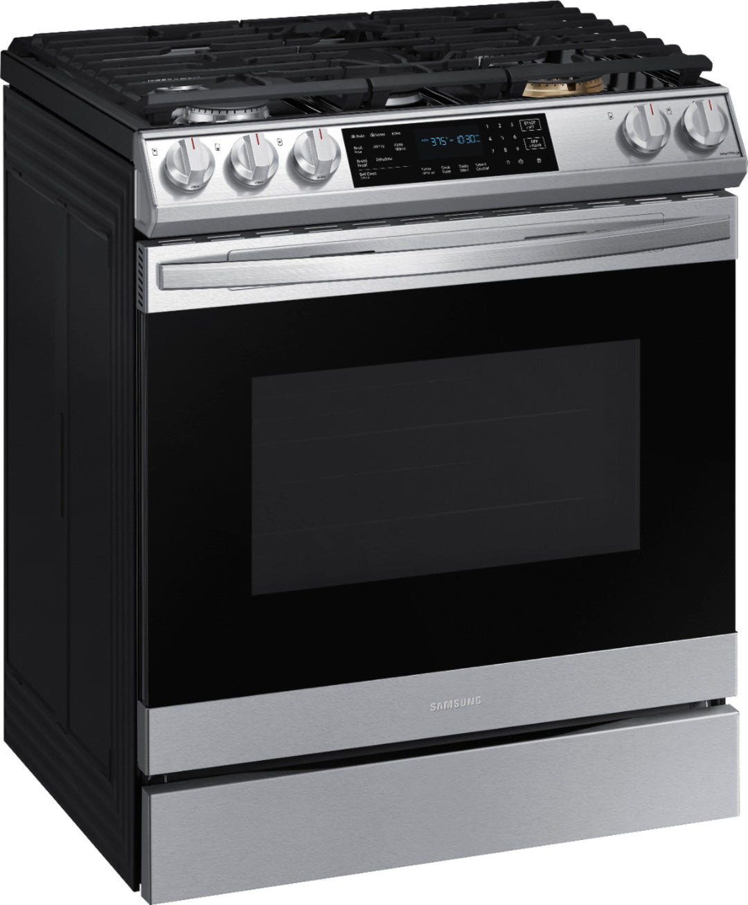 Samsung - 6.0 cu. ft. Front Control Slide-In Gas Convection Range with Air Fry & Wi-Fi, Fingerprint Resistant - Stainless steel_1