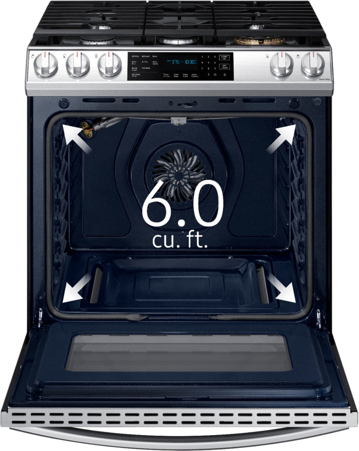 Samsung - 6.0 cu. ft. Front Control Slide-In Gas Convection Range with Air Fry & Wi-Fi, Fingerprint Resistant - Stainless steel_17