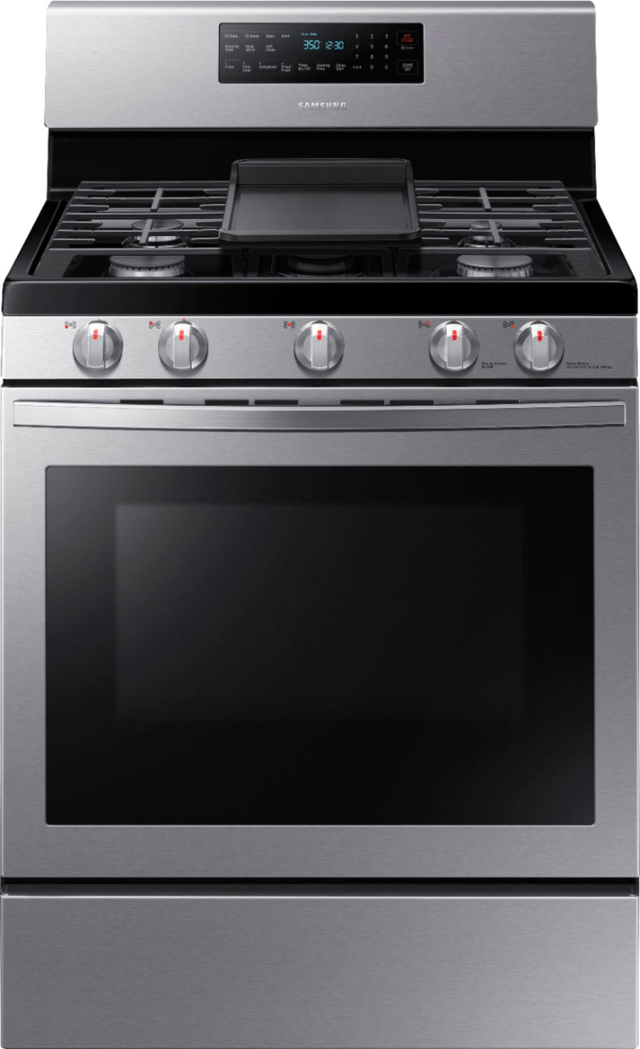 Samsung - 5.8 Cu. Ft. Freestanding Gas Convection Range with Air Fry - Stainless steel_0