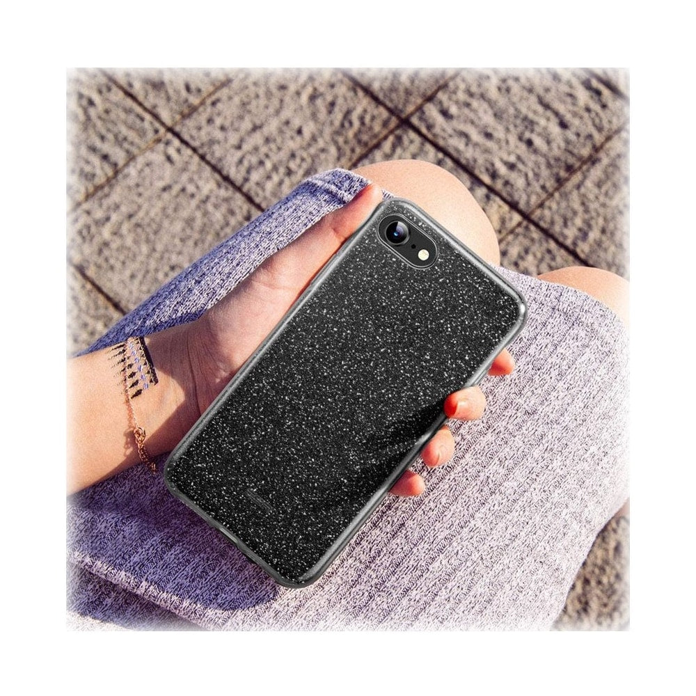 SaharaCase - Sparkle Case for Apple® iPhone® SE (2nd Generation and 3rd Generation 2022) - Black_4