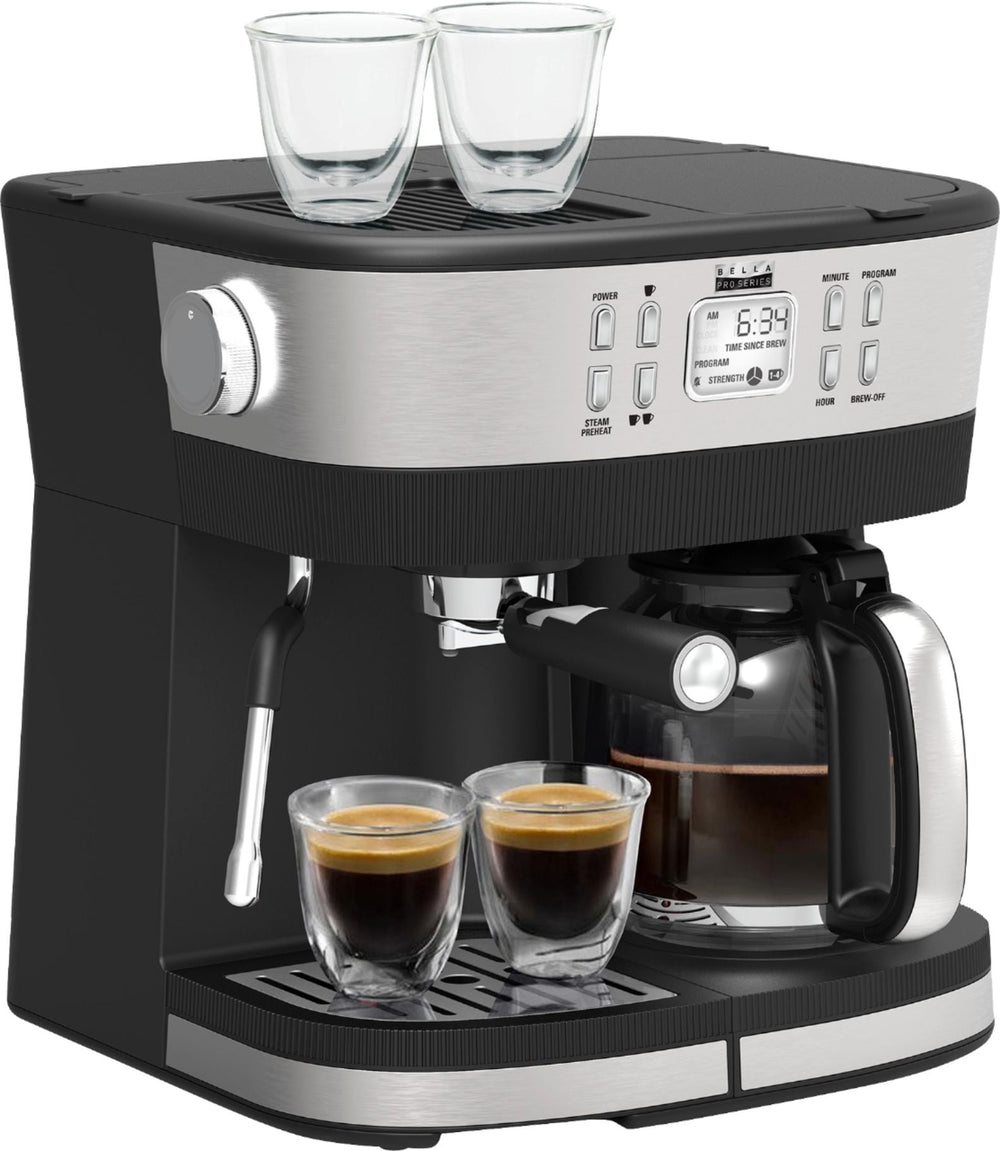 Bella Pro Series - Combo 19-Bar Espresso and 10-Cup Drip Coffee Maker - Stainless Steel_1