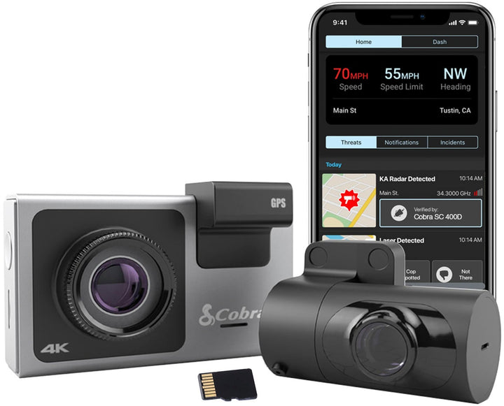 Cobra - SC 400D Dual-View Smart Dash Cam with Rear-View Accessory Camera_0