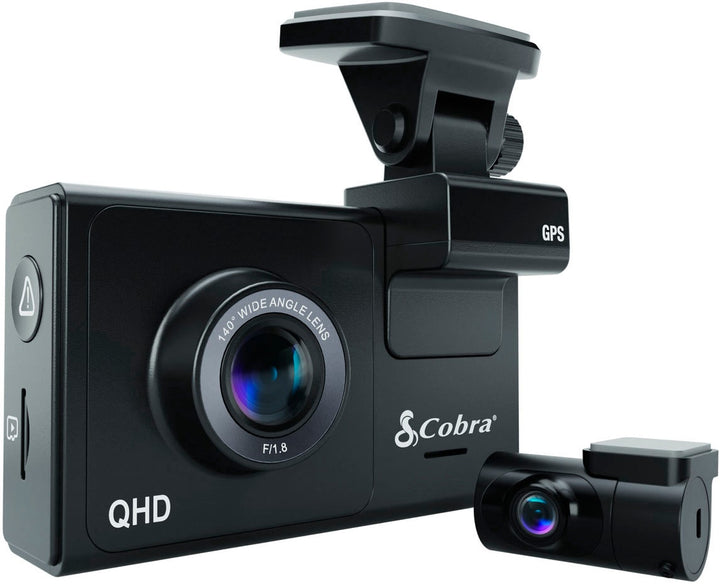 Cobra - SC 200D Dual-View Smart Dash Cam with Rear-View Accessory Camera - Black_1