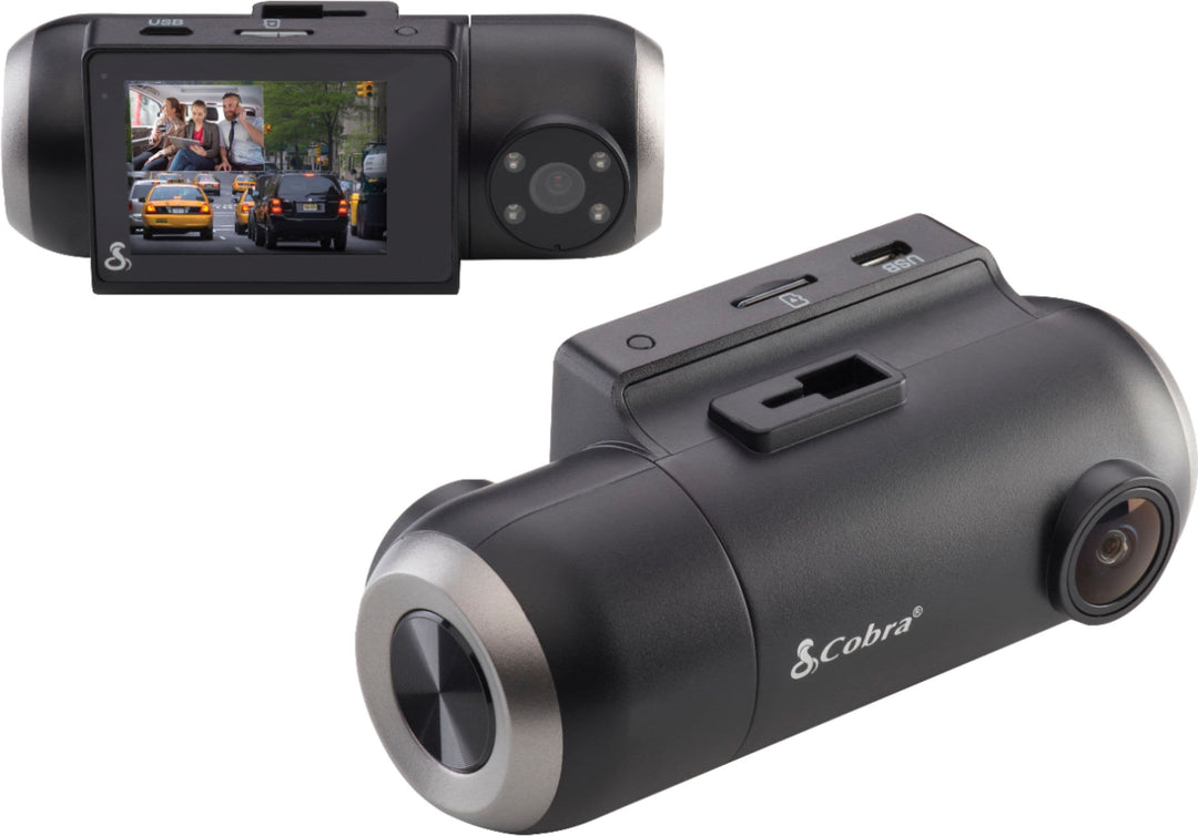 Cobra - SC 201 Dual-View Smart Dash Cam with Built-In Cabin View - Black_1