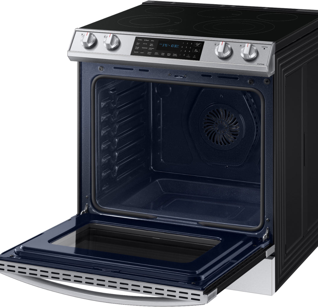 Samsung - 6.3 cu. ft. Front Control Slide-In Electric Convection Range with Air Fry & Wi-Fi, Fingerprint Resistant - Stainless steel_9