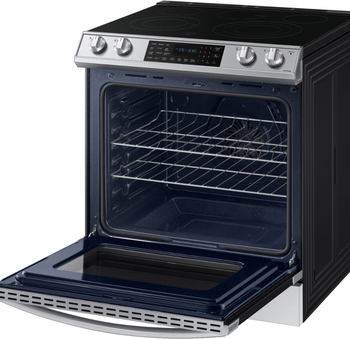 Samsung - 6.3 cu. ft. Front Control Slide-In Electric Convection Range with Air Fry & Wi-Fi, Fingerprint Resistant - Stainless steel_8