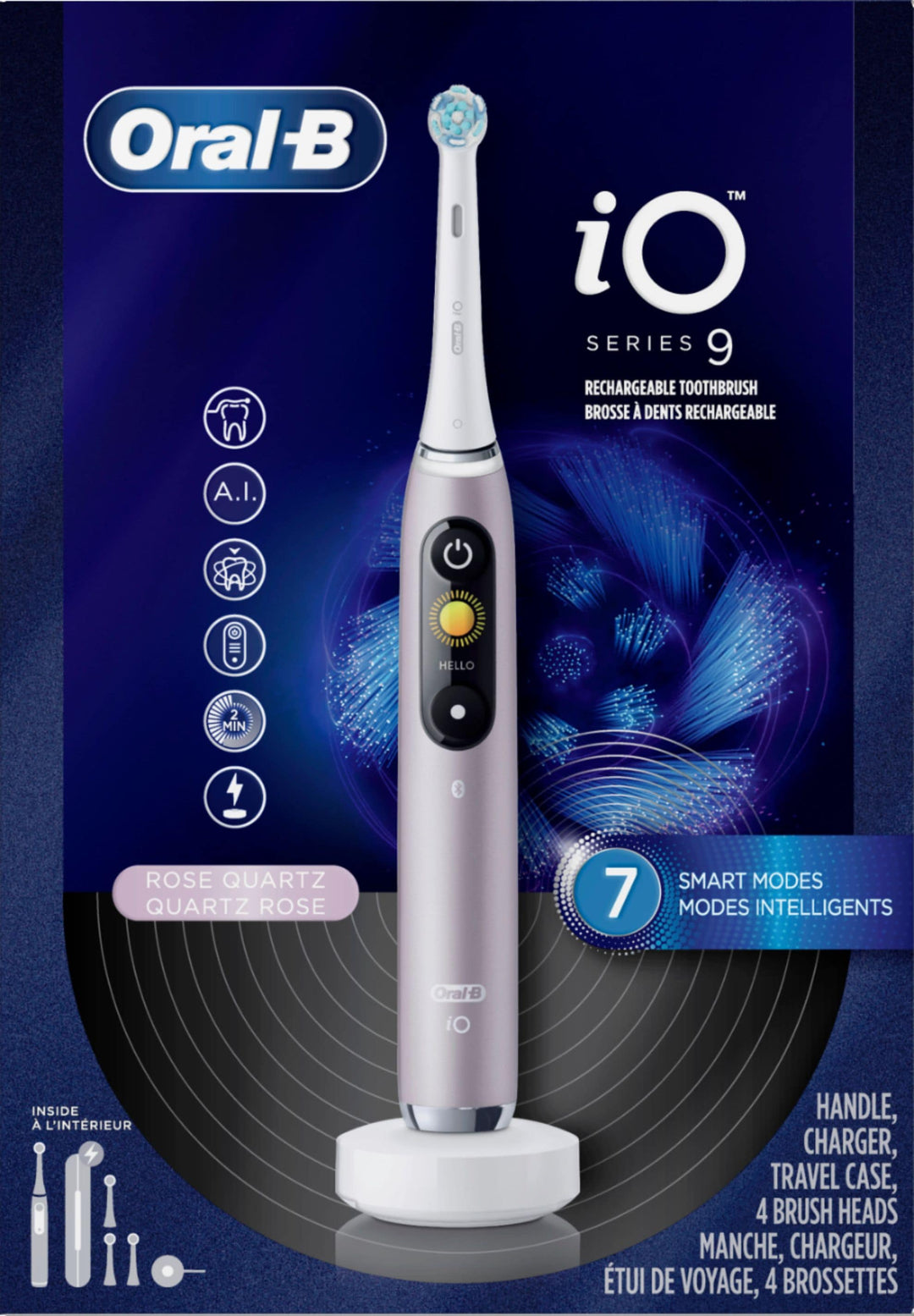 Oral-B - iO Series 9 Connected Rechargeable Electric Toothbrush - Rose Quartz_0