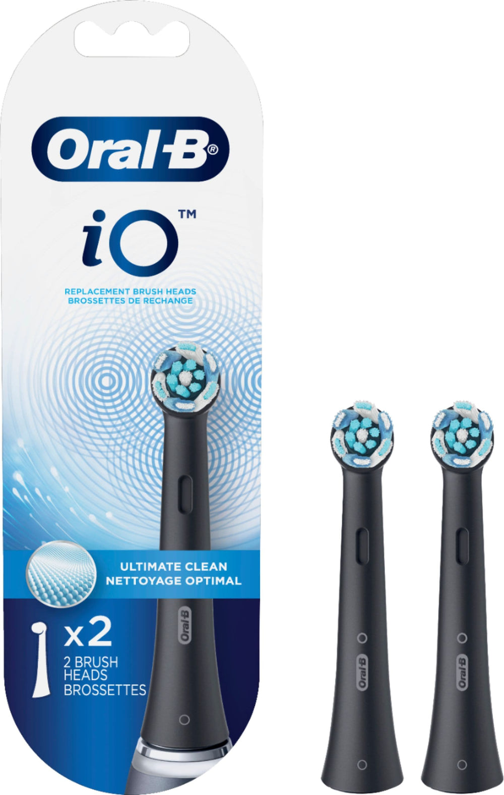 iO Series Ultimate Clean Replacement Brush Head for Oral-B iO Series Electric Toothbrushes (2-Count) - Black_1