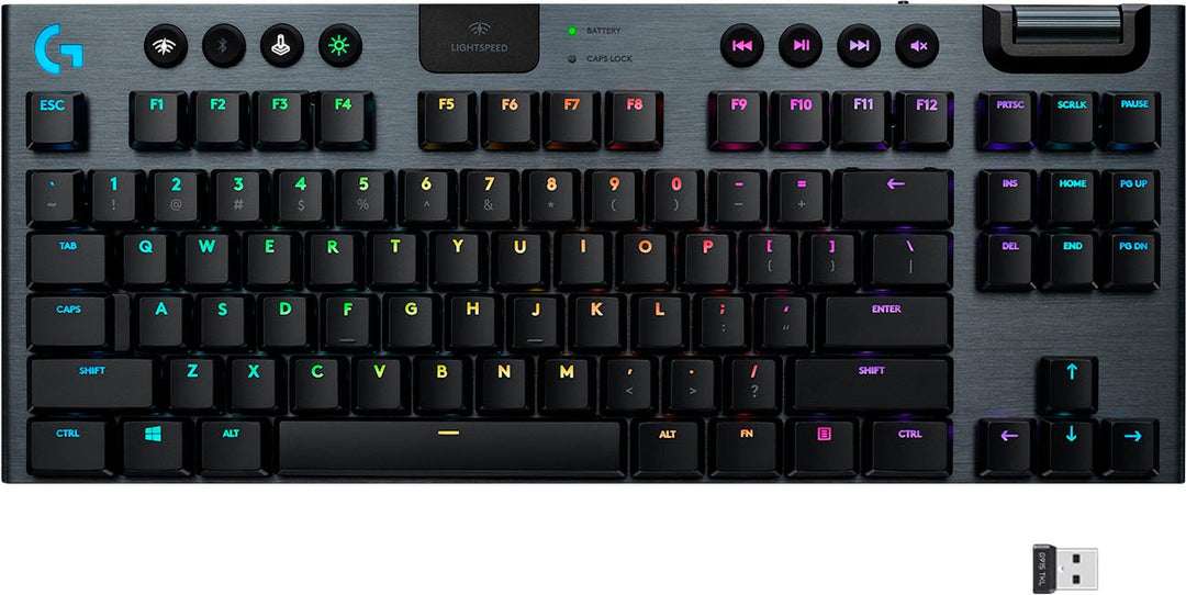Logitech - G915 LIGHTSPEED TKL Wireless Mechanical GL Tactile Switch Gaming Keyboard with RGB Backlighting - Black_0