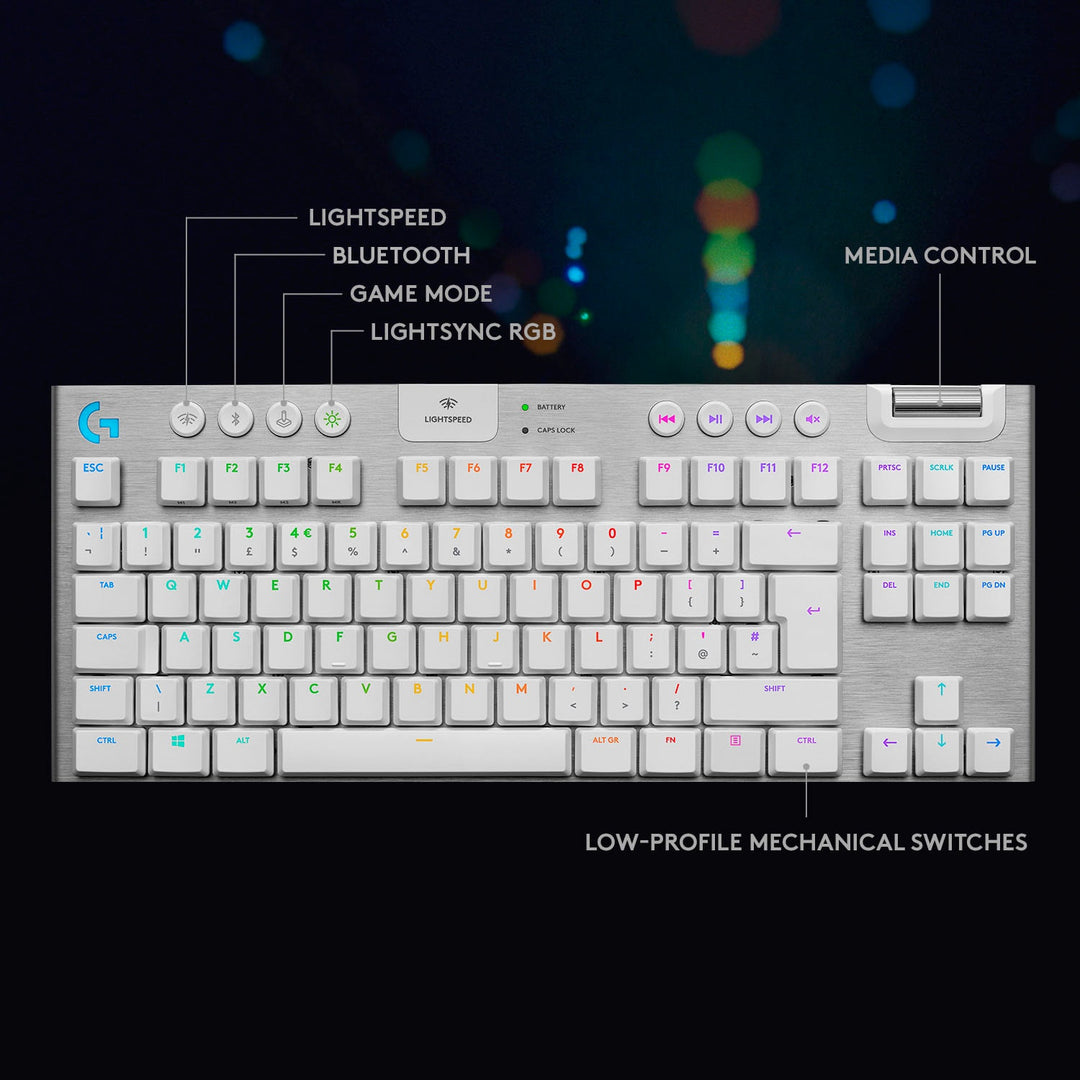 Logitech - G915 LIGHTSPEED TKL Wireless Mechanical GL Tactile Switch Gaming Keyboard with RGB Backlighting - White_3