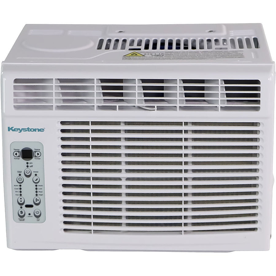 Keystone - 6,000 BTU Window-Mounted Air Conditioner with Follow Me LCD Remote Control - White_0