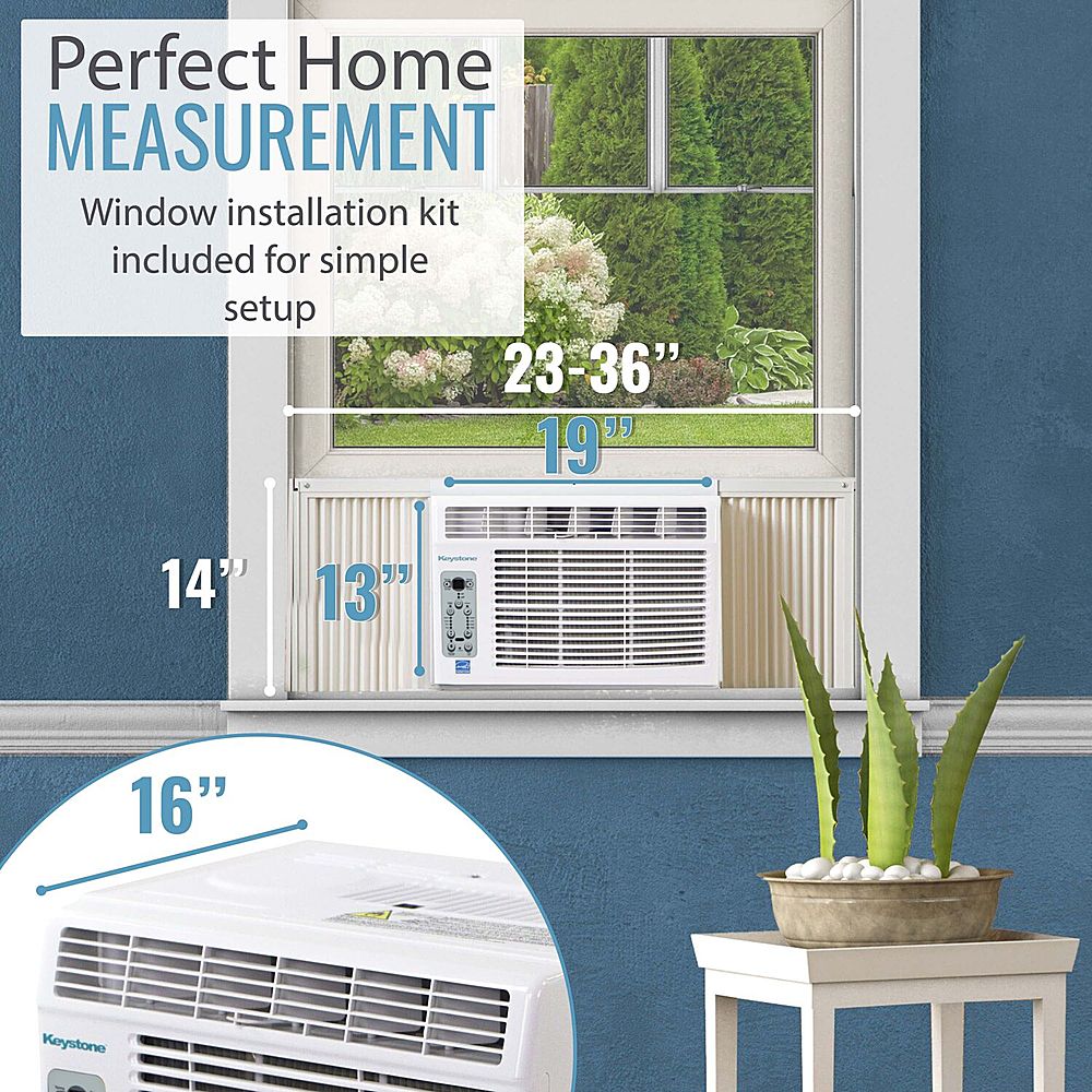 Keystone - 6,000 BTU Window-Mounted Air Conditioner with Follow Me LCD Remote Control - White_7