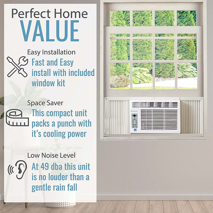 Keystone - 6,000 BTU Window-Mounted Air Conditioner with Follow Me LCD Remote Control - White_2