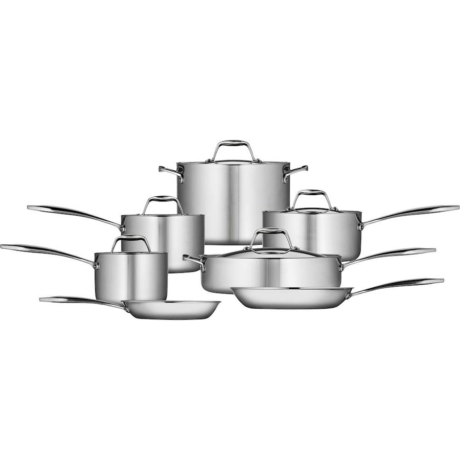 Tramontina - Gourmet Tri-Ply Clad 12-Piece Cookware Set - Stainless Steel_0